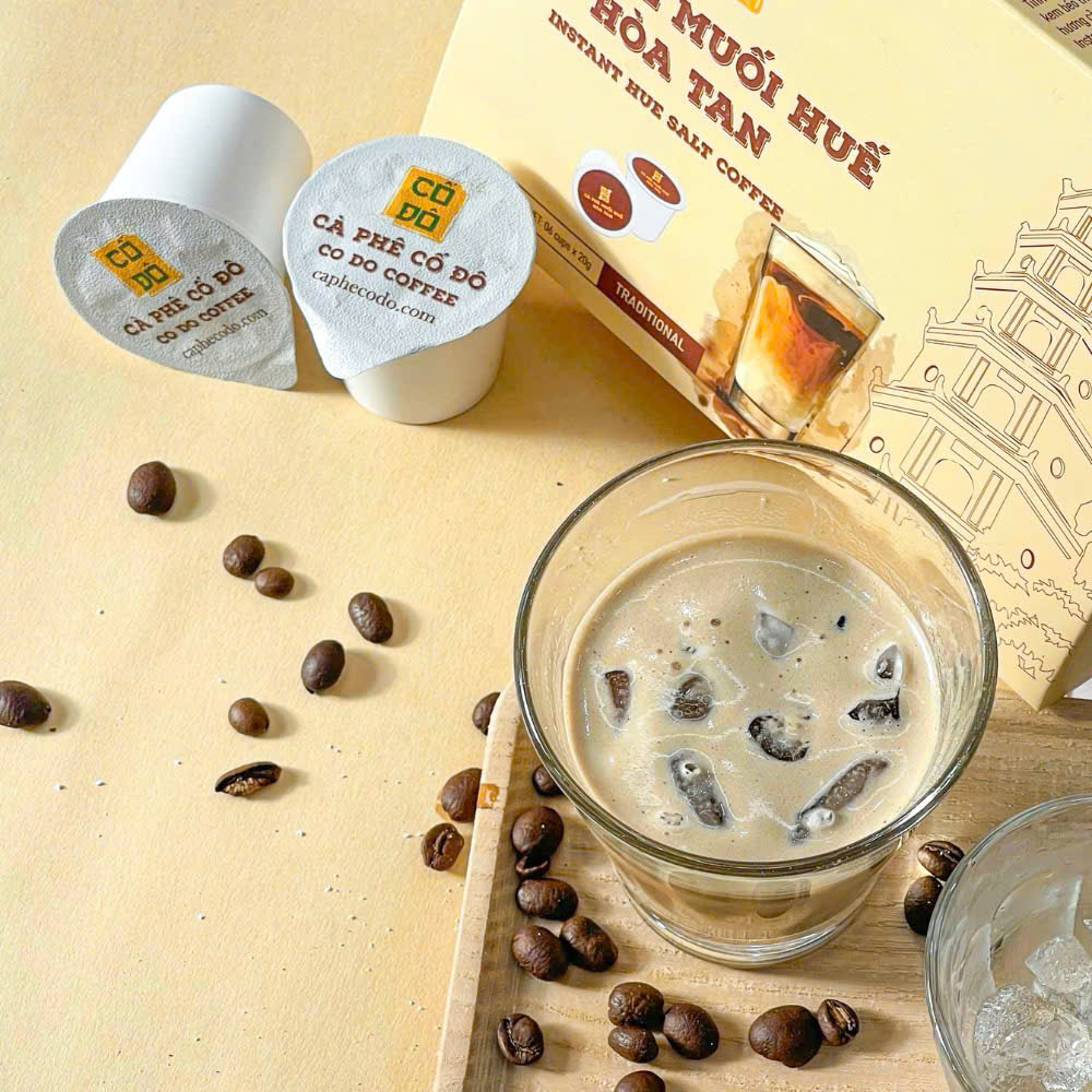 Hộp 6 Cốc Cà Phê Muối Huế Hòa Tan (6 cốc x 20g)