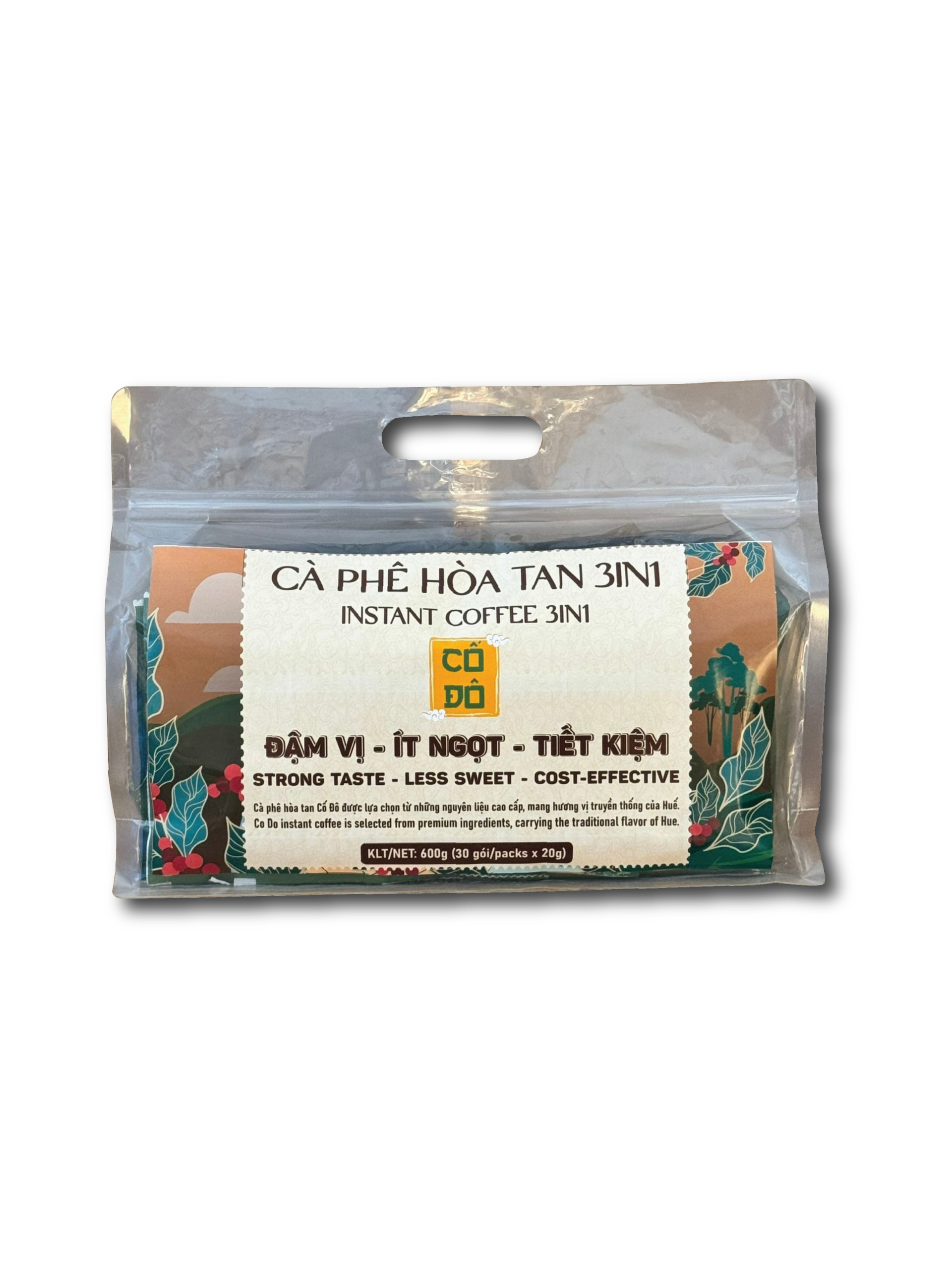 Túi 30 gói cà phê hòa tan 3in1 Cố Đô (30 gói x 20g)