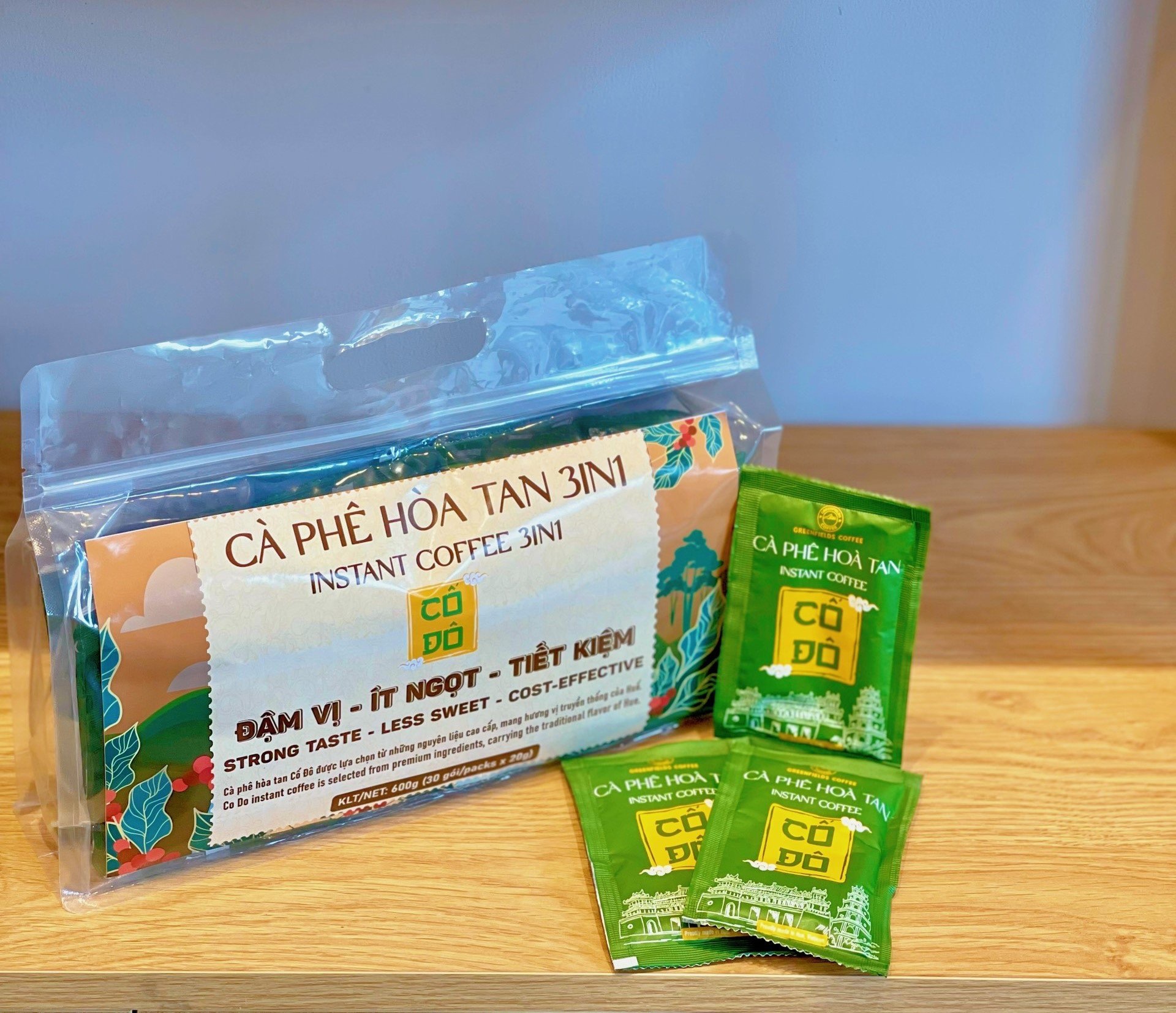 Túi 30 gói cà phê hòa tan 3in1 Cố Đô (30 gói x 20g)