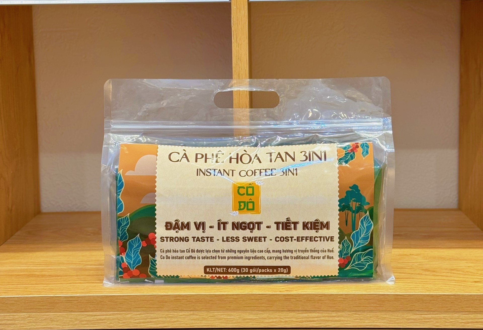 Túi 30 gói cà phê hòa tan 3in1 Cố Đô (30 gói x 20g)